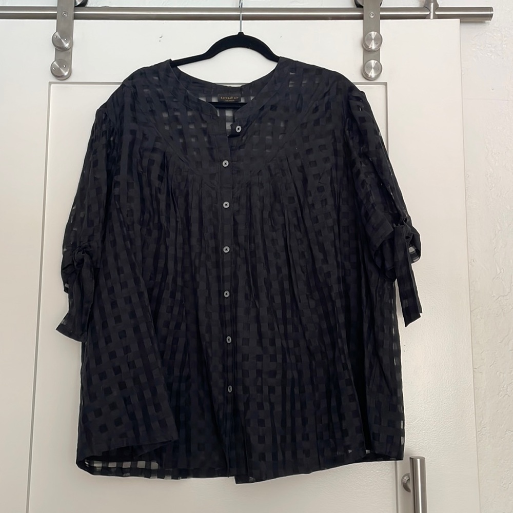 Window pane blouse